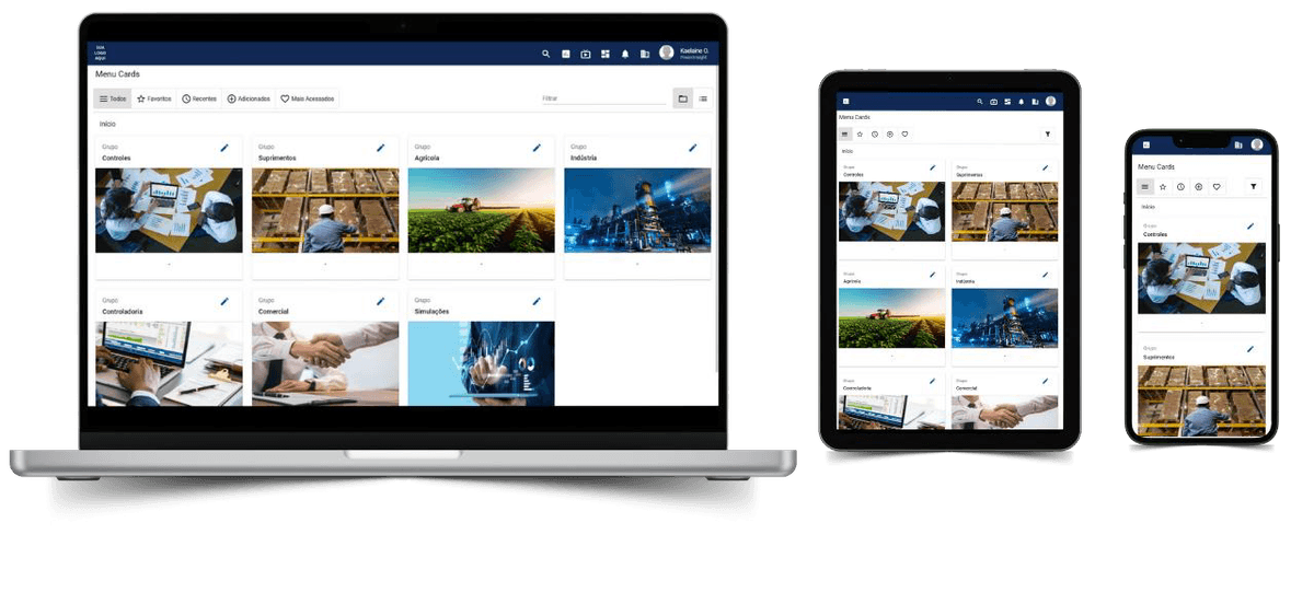 Portal em web, tablet e celular
